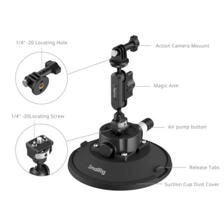 SmallRig 5856 - uchwyt/mocowanie Magic Arm z przyssawką 6